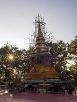 Pagoda and temple building in Thailand photo