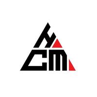 diseño de logotipo de letra triangular hcm con forma de triángulo. monograma de diseño de logotipo de triángulo hcm. plantilla de logotipo de vector de triángulo hcm con color rojo. logotipo triangular de hcm logotipo simple, elegante y lujoso.