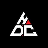 diseño de logotipo de letra de triángulo hdc con forma de triángulo. monograma de diseño de logotipo de triángulo hdc. plantilla de logotipo de vector de triángulo hdc con color rojo. logotipo triangular hdc logotipo simple, elegante y lujoso.