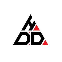 HDD triangle letter logo design with triangle shape. HDD triangle logo design monogram. HDD triangle vector logo template with red color. HDD triangular logo Simple, Elegant, and Luxurious Logo.