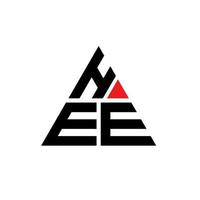 hee diseño de logotipo de letra triangular con forma de triángulo. monograma de diseño de logotipo de triángulo hee. hee plantilla de logotipo de vector de triángulo con color rojo. El logo triangular es un logo simple, elegante y lujoso.