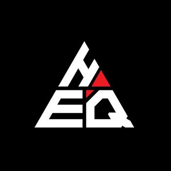 HEQ triangle letter logo design with triangle shape. HEQ triangle logo design monogram. HEQ triangle vector logo template with red color. HEQ triangular logo Simple, Elegant, and Luxurious Logo.