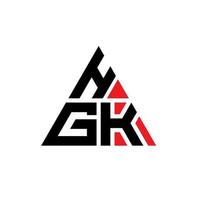 HGK triangle letter logo design with triangle shape. HGK triangle logo design monogram. HGK triangle vector logo template with red color. HGK triangular logo Simple, Elegant, and Luxurious Logo.