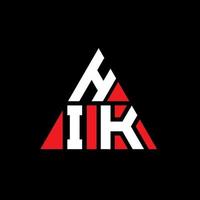 hik diseño de logotipo de letra triangular con forma de triángulo. monograma de diseño de logotipo de triángulo hik. plantilla de logotipo de vector de triángulo hik con color rojo. logo triangular hik logo simple, elegante y lujoso.