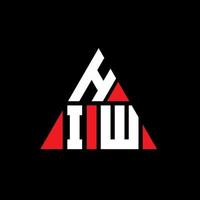 diseño de logotipo de letra triangular hiw con forma de triángulo. monograma de diseño de logotipo de triángulo hiw. plantilla de logotipo de vector de triángulo hiw con color rojo. logotipo triangular hiw logotipo simple, elegante y lujoso.