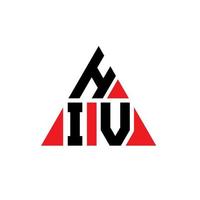 HIV triangle letter logo design with triangle shape. HIV triangle logo design monogram. HIV triangle vector logo template with red color. HIV triangular logo Simple, Elegant, and Luxurious Logo.