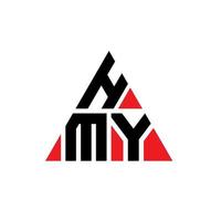 HMY triangle letter logo design with triangle shape. HMY triangle logo design monogram. HMY triangle vector logo template with red color. HMY triangular logo Simple, Elegant, and Luxurious Logo.