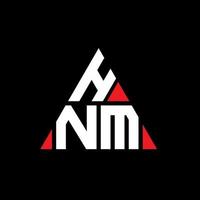 diseño de logotipo de letra triangular hnm con forma de triángulo. monograma de diseño de logotipo de triángulo hnm. plantilla de logotipo de vector de triángulo hnm con color rojo. logotipo triangular hnm logotipo simple, elegante y lujoso.