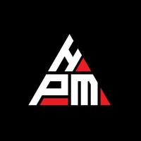 HPM triangle letter logo design with triangle shape. HPM triangle logo design monogram. HPM triangle vector logo template with red color. HPM triangular logo Simple, Elegant, and Luxurious Logo.