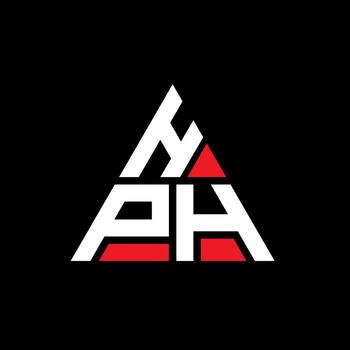 HPH triangle letter logo design with triangle shape. HPH triangle logo design monogram. HPH triangle vector logo template with red color. HPH triangular logo Simple, Elegant, and Luxurious Logo.