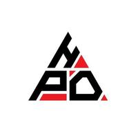 diseño de logotipo de letra triangular hpo con forma de triángulo. monograma de diseño de logotipo de triángulo hpo. plantilla de logotipo de vector de triángulo hpo con color rojo. logo triangular hpo logo simple, elegante y lujoso.