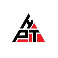 diseño de logotipo de letra triangular hpt con forma de triángulo. monograma de diseño de logotipo de triángulo hpt. plantilla de logotipo de vector de triángulo hpt con color rojo. logo triangular hpt logo simple, elegante y lujoso.