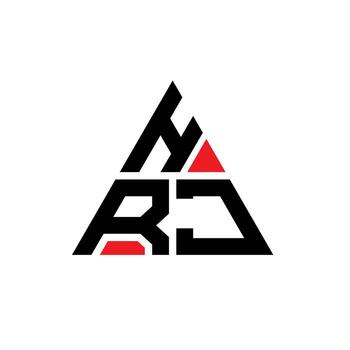 HRJ triangle letter logo design with triangle shape. HRJ triangle logo design monogram. HRJ triangle vector logo template with red color. HRJ triangular logo Simple, Elegant, and Luxurious Logo.