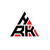 diseño de logotipo de letra de triángulo hrk con forma de triángulo. monograma de diseño de logotipo de triángulo hrk. plantilla de logotipo de vector de triángulo hrk con color rojo. logotipo triangular hrk logotipo simple, elegante y lujoso.