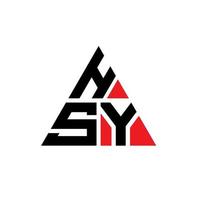 diseño de logotipo de letra triangular hsy con forma de triángulo. monograma de diseño de logotipo de triángulo hsy. plantilla de logotipo de vector de triángulo hsy con color rojo. logotipo triangular hsy logotipo simple, elegante y lujoso.