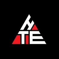 hte diseño de logotipo de letra triangular con forma de triángulo. monograma de diseño de logotipo de triángulo hte. hte plantilla de logotipo de vector de triángulo con color rojo. El logotipo triangular es un logotipo simple, elegante y lujoso.