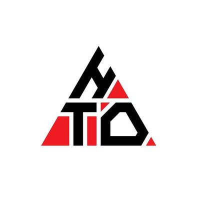 HTO triangle letter logo design with triangle shape. HTO triangle logo design monogram. HTO triangle vector logo template with red color. HTO triangular logo Simple, Elegant, and Luxurious Logo.