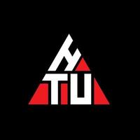 diseño de logotipo de letra triangular htu con forma de triángulo. monograma de diseño de logotipo de triángulo htu. plantilla de logotipo de vector de triángulo htu con color rojo. logotipo triangular htu logotipo simple, elegante y lujoso.