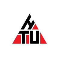 diseño de logotipo de letra triangular htu con forma de triángulo. monograma de diseño de logotipo de triángulo htu. plantilla de logotipo de vector de triángulo htu con color rojo. logotipo triangular htu logotipo simple, elegante y lujoso.