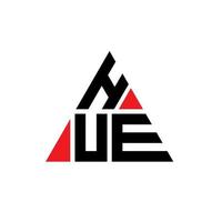 HUE triangle letter logo design with triangle shape. HUE triangle logo design monogram. HUE triangle vector logo template with red color. HUE triangular logo Simple, Elegant, and Luxurious Logo.