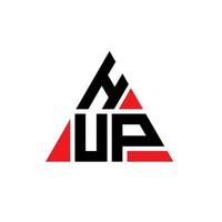 diseño de logotipo de letra de triángulo hup con forma de triángulo. monograma de diseño de logotipo de triángulo hup. plantilla de logotipo de vector de triángulo hup con color rojo. logo triangular de hup logo simple, elegante y lujoso.