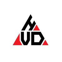 diseño de logotipo de letra triangular hvd con forma de triángulo. monograma de diseño del logotipo del triángulo hvd. plantilla de logotipo de vector de triángulo hvd con color rojo. logotipo triangular hvd logotipo simple, elegante y lujoso.