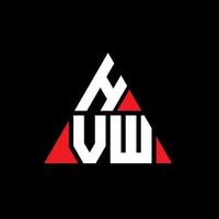 diseño de logotipo de letra triangular hvw con forma de triángulo. monograma de diseño de logotipo de triángulo hvw. plantilla de logotipo de vector de triángulo hvw con color rojo. logotipo triangular hvw logotipo simple, elegante y lujoso.