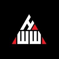 diseño de logotipo de letra triangular hww con forma de triángulo. monograma de diseño de logotipo de triángulo hww. plantilla de logotipo de vector de triángulo hww con color rojo. logotipo triangular hww logotipo simple, elegante y lujoso.