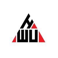 HWU triangle letter logo design with triangle shape. HWU triangle logo design monogram. HWU triangle vector logo template with red color. HWU triangular logo Simple, Elegant, and Luxurious Logo.