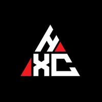 diseño de logotipo de letra triangular hxc con forma de triángulo. monograma de diseño del logotipo del triángulo hxc. plantilla de logotipo de vector de triángulo hxc con color rojo. logotipo triangular hxc logotipo simple, elegante y lujoso.