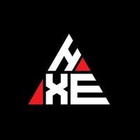 diseño de logotipo de letra triangular hxe con forma de triángulo. monograma de diseño de logotipo de triángulo hxe. plantilla de logotipo de vector de triángulo hxe con color rojo. logotipo triangular hxe logotipo simple, elegante y lujoso.