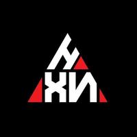 diseño de logotipo de letra triangular hxn con forma de triángulo. monograma de diseño del logotipo del triángulo hxn. plantilla de logotipo de vector de triángulo hxn con color rojo. logotipo triangular hxn logotipo simple, elegante y lujoso.