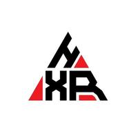 HXR triangle letter logo design with triangle shape. HXR triangle logo design monogram. HXR triangle vector logo template with red color. HXR triangular logo Simple, Elegant, and Luxurious Logo.