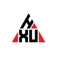 HXU triangle letter logo design with triangle shape. HXU triangle logo design monogram. HXU triangle vector logo template with red color. HXU triangular logo Simple, Elegant, and Luxurious Logo.