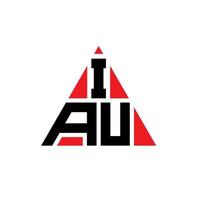 diseño de logotipo de letra triangular iau con forma de triángulo. monograma de diseño del logotipo del triángulo iau. plantilla de logotipo de vector de triángulo iau con color rojo. logotipo triangular iau logotipo simple, elegante y lujoso.