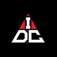 diseño de logotipo de letra triangular idc con forma de triángulo. monograma de diseño de logotipo de triángulo idc. plantilla de logotipo de vector de triángulo idc con color rojo. logotipo triangular idc logotipo simple, elegante y lujoso.