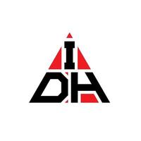 diseño de logotipo de letra triangular idh con forma de triángulo. monograma de diseño del logotipo del triángulo idh. plantilla de logotipo de vector de triángulo idh con color rojo. logotipo triangular idh logotipo simple, elegante y lujoso.