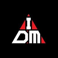 Diseño de logotipo de letra triangular idm con forma de triángulo. monograma de diseño de logotipo de triángulo idm. plantilla de logotipo de vector de triángulo idm con color rojo. Logotipo triangular de idm Logotipo simple, elegante y lujoso.