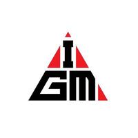 diseño de logotipo de letra triangular igm con forma de triángulo. monograma de diseño de logotipo de triángulo igm. plantilla de logotipo de vector de triángulo igm con color rojo. logo triangular igm logo simple, elegante y lujoso.