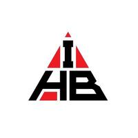 IHB triangle letter logo design with triangle shape. IHB triangle logo design monogram. IHB triangle vector logo template with red color. IHB triangular logo Simple, Elegant, and Luxurious Logo.