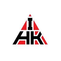 Diseño de logotipo de letra triangular ihk con forma de triángulo. monograma de diseño del logotipo del triángulo ihk. plantilla de logotipo de vector de triángulo ihk con color rojo. logotipo triangular ihk logotipo simple, elegante y lujoso.