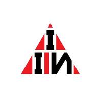 iin diseño de logotipo de letra triangular con forma de triángulo. monograma de diseño del logotipo del triángulo iin. iin plantilla de logotipo de vector de triángulo con color rojo. iin logotipo triangular logotipo simple, elegante y lujoso.