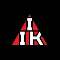 Diseño de logotipo de letra triangular iik con forma de triángulo. monograma de diseño del logotipo del triángulo iik. plantilla de logotipo de vector de triángulo iik con color rojo. logotipo triangular iik logotipo simple, elegante y lujoso.