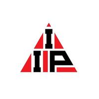 diseño de logotipo de letra triangular iip con forma de triángulo. monograma de diseño del logotipo del triángulo iip. plantilla de logotipo de vector de triángulo iip con color rojo. logotipo triangular iip logotipo simple, elegante y lujoso.