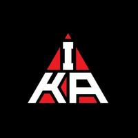 diseño de logotipo de letra triangular ika con forma de triángulo. monograma de diseño del logotipo del triángulo ika. plantilla de logotipo de vector de triángulo ika con color rojo. logotipo triangular ika logotipo simple, elegante y lujoso.