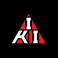 Diseño de logotipo de letra triangular iki con forma de triángulo. monograma de diseño del logotipo del triángulo iki. plantilla de logotipo de vector de triángulo iki con color rojo. logotipo triangular iki logotipo simple, elegante y lujoso.