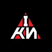 Diseño de logotipo de letra triangular ikn con forma de triángulo. monograma de diseño del logotipo del triángulo ikn. plantilla de logotipo de vector de triángulo ikn con color rojo. logotipo triangular ikn logotipo simple, elegante y lujoso.