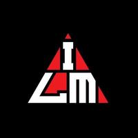 diseño de logotipo de letra de triángulo de ilm con forma de triángulo. monograma de diseño de logotipo de triángulo de película. plantilla de logotipo de vector de triángulo de película con color rojo. logo triangular de ilm logo simple, elegante y lujoso.