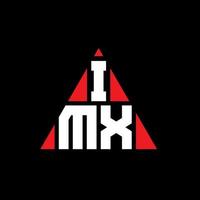 Diseño de logotipo de letra triangular imx con forma de triángulo. monograma de diseño del logotipo del triángulo imx. plantilla de logotipo de vector de triángulo imx con color rojo. logotipo triangular imx logotipo simple, elegante y lujoso.