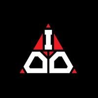 diseño de logotipo de letra triangular ioo con forma de triángulo. monograma de diseño del logotipo del triángulo ioo. plantilla de logotipo de vector de triángulo ioo con color rojo. logotipo triangular ioo logotipo simple, elegante y lujoso.